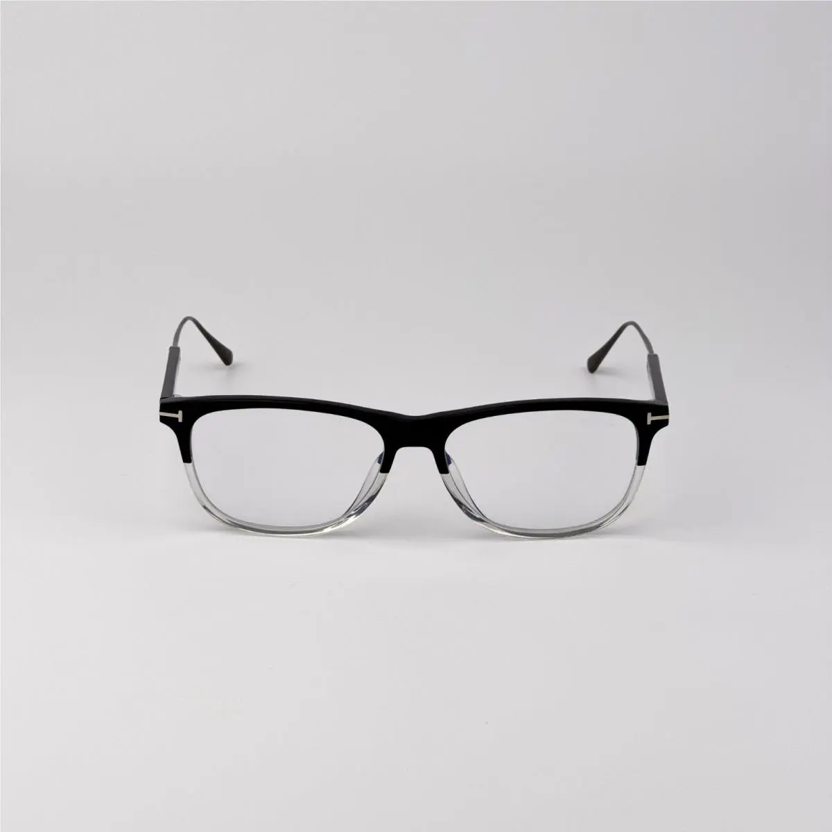 Tom Ford Men Eyeglasses Black Crystal Rectangular FT5589-B 003