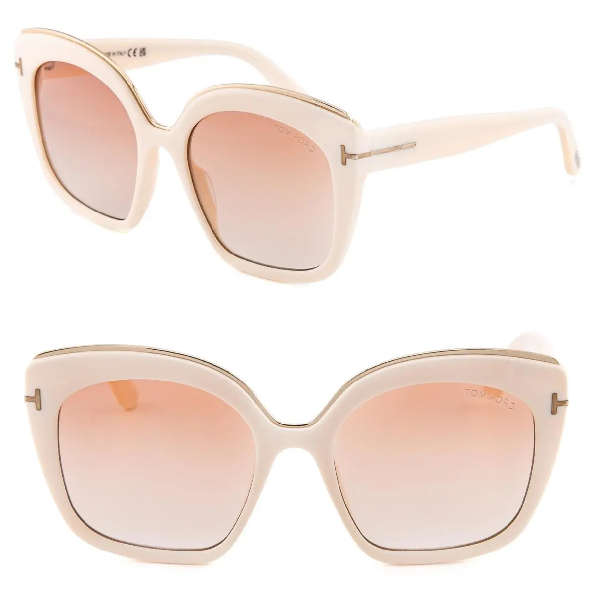 Tom Ford Chantalle TF0944 25T Ivory Pink Oversized Sunglasses 0944 FT0944