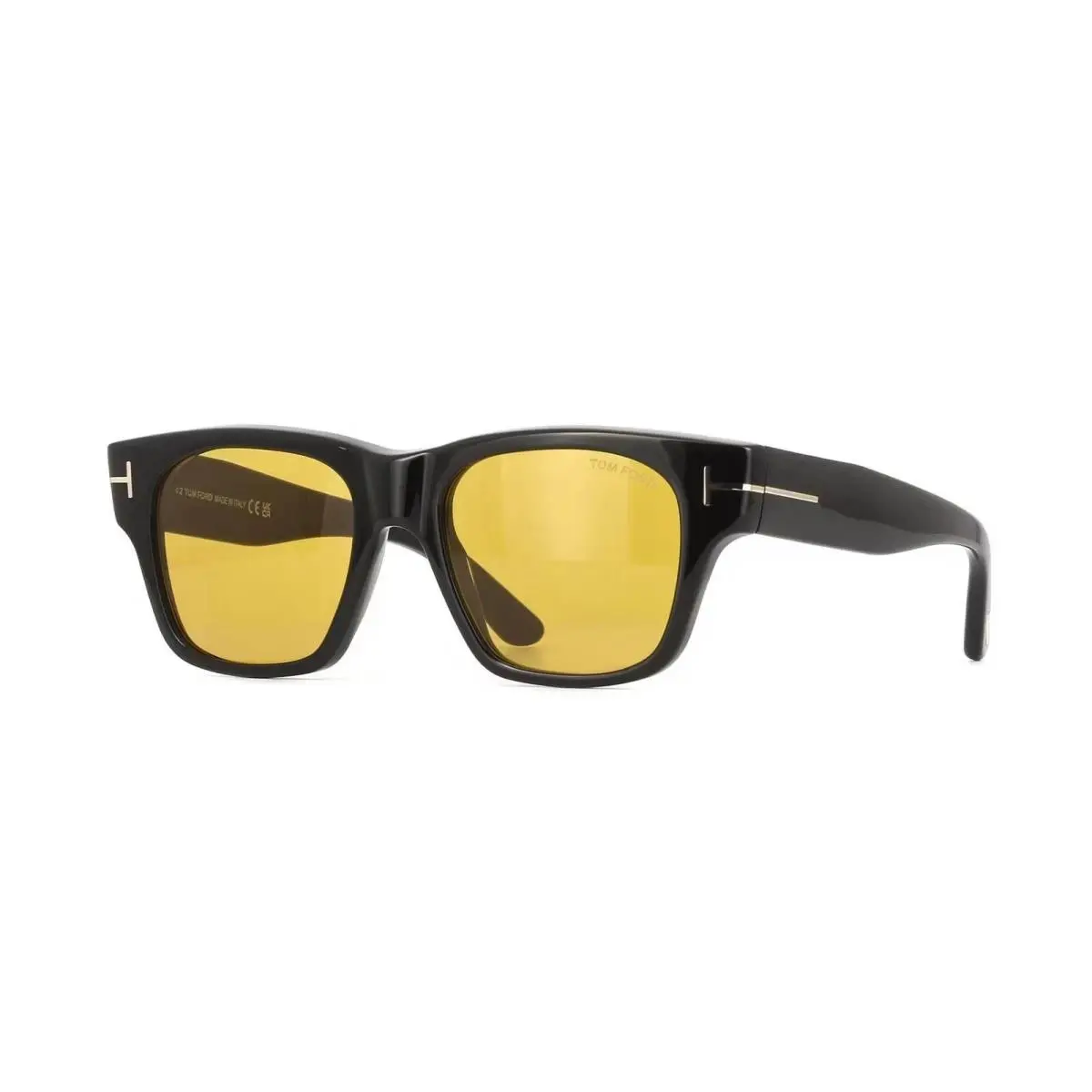 Tom Ford Caine 02 FT 1280 01E Shiny Black Brown Lens Sunglasses 53mm