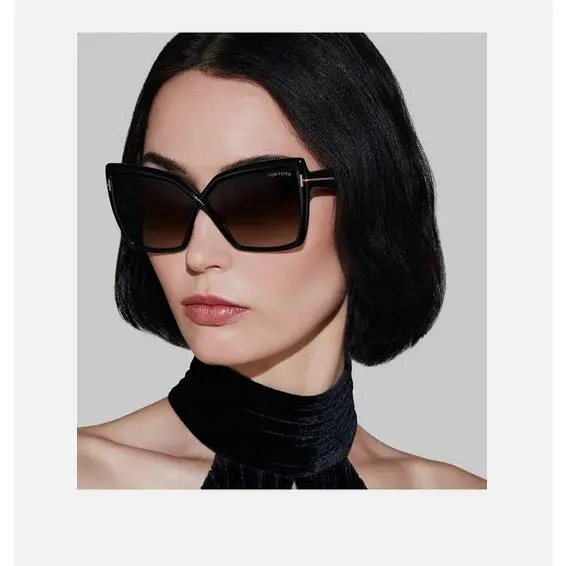 Tom Ford Fiore 63mm Oversize Brown Gradient Butterfly Sunglasses