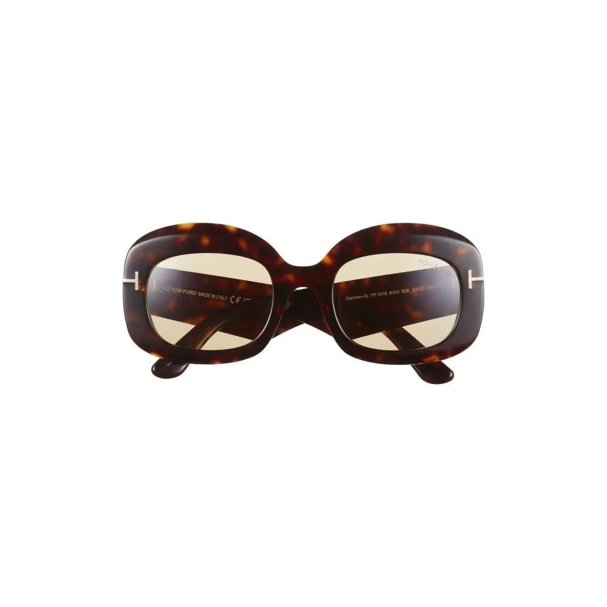 Tom Ford Women 53mm Square Sunglasses Dark Havana / Brown