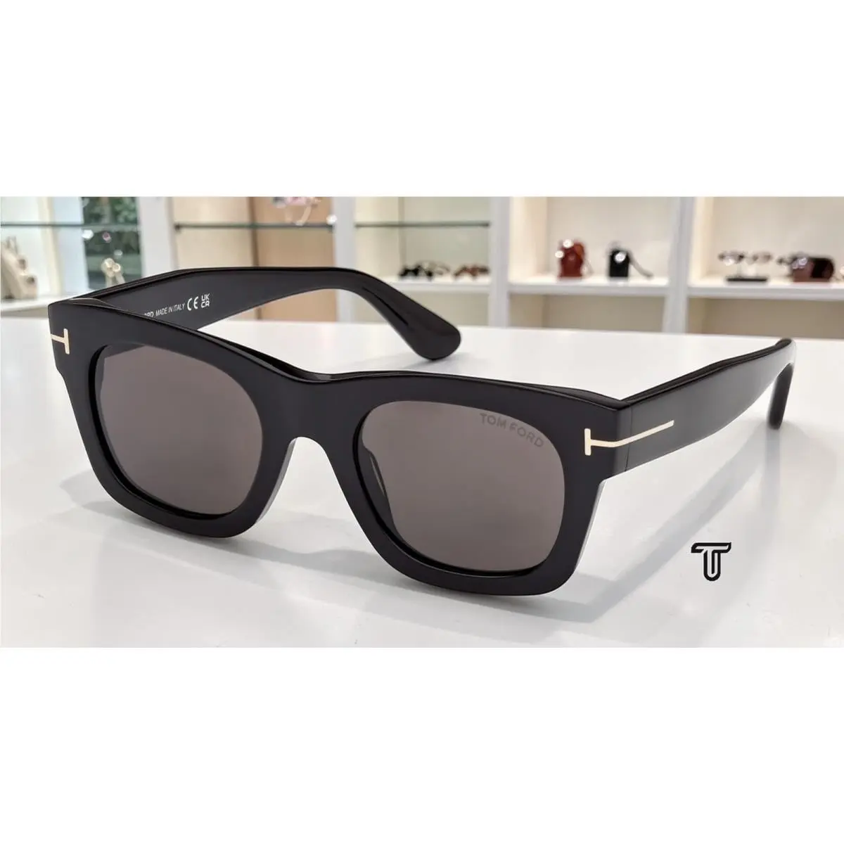 Tom Ford FT1314 01A Acetate Shiny Black Smoke 51 mm Women`s Sunglasses