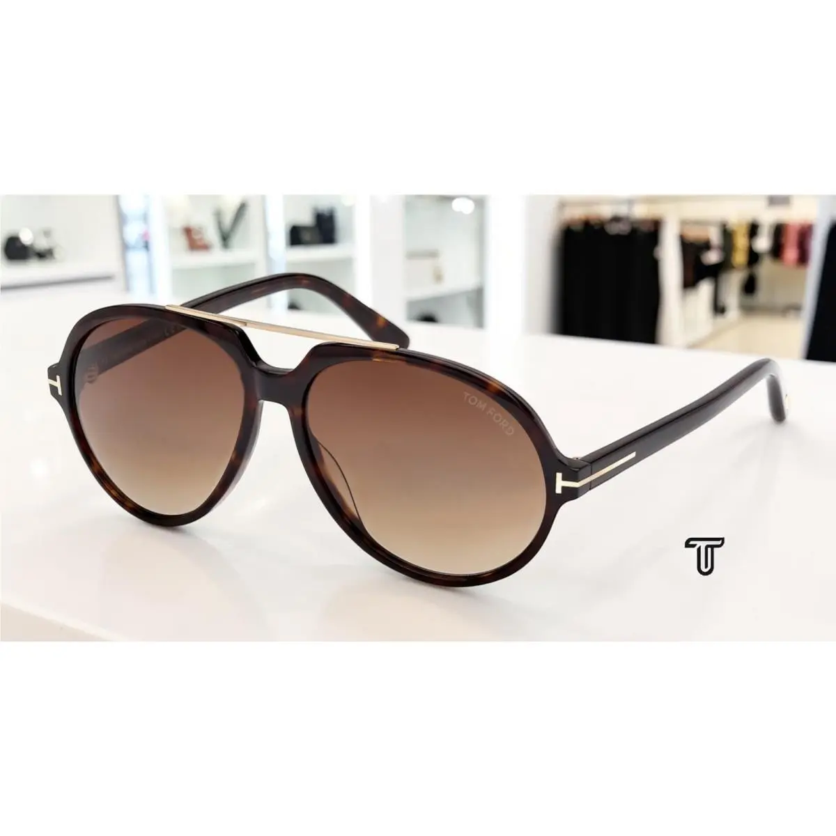 Tom Ford FT1210 52F Acetate Dark Havana Gradient Brown 59 mm Men`s Sunglasses