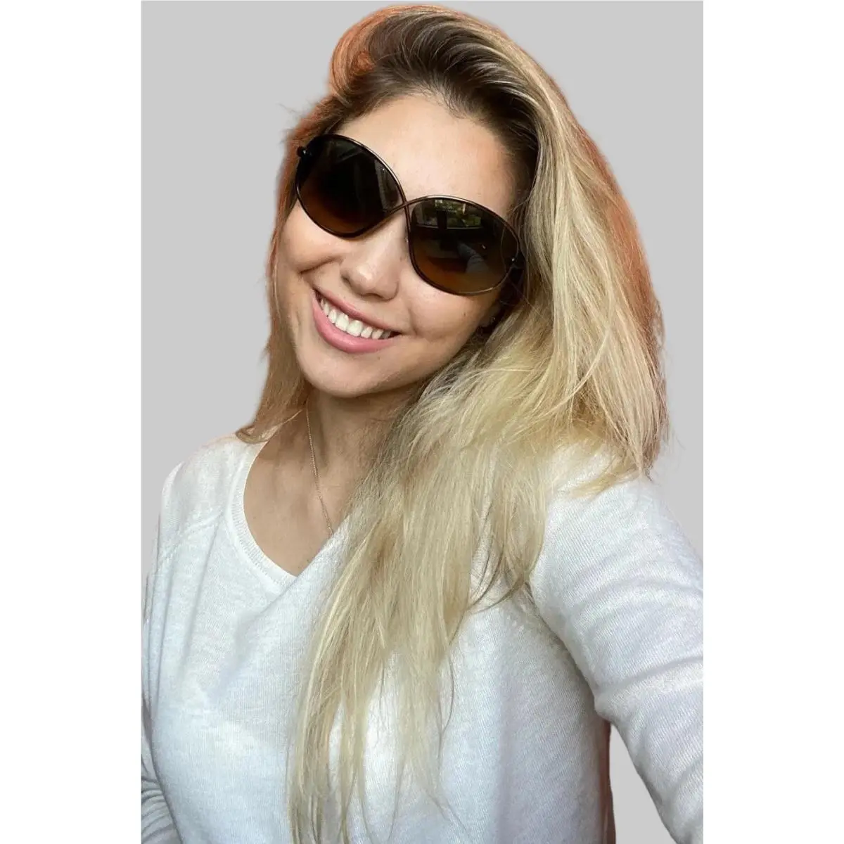 Tom Ford TF 160 14F Brigitte Silver 65mm Oversized Women`s Sunglasses