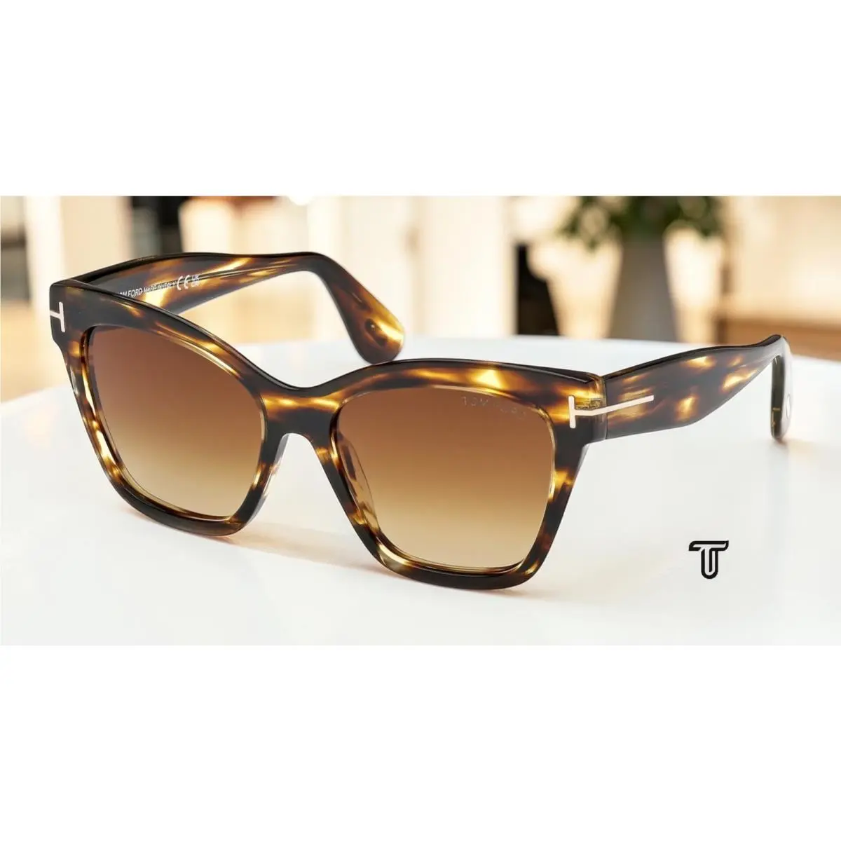 Tom Ford FT1217 55F Elvira Coloured Havana Gradient Brown 55mm Womens Sunglasses