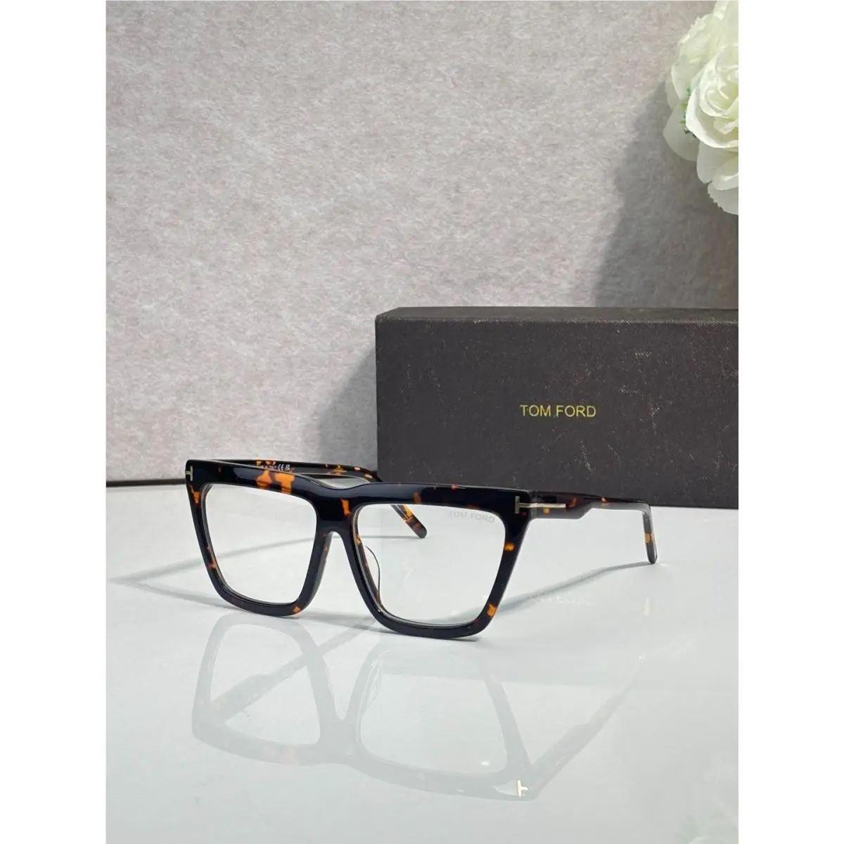 Tom Ford Sunglasses FT1110 01B Havana/clear 56-14-140mm with Case