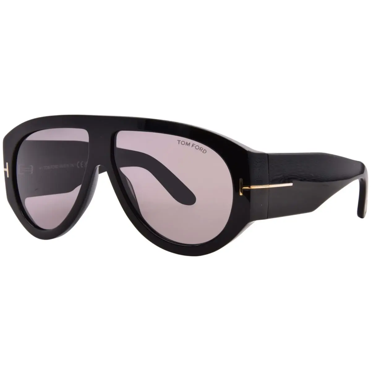 Tom Ford Bronson FT1044 01A Sunglasses Shiny Black/smoke Grey Lenses Pilot 60mm