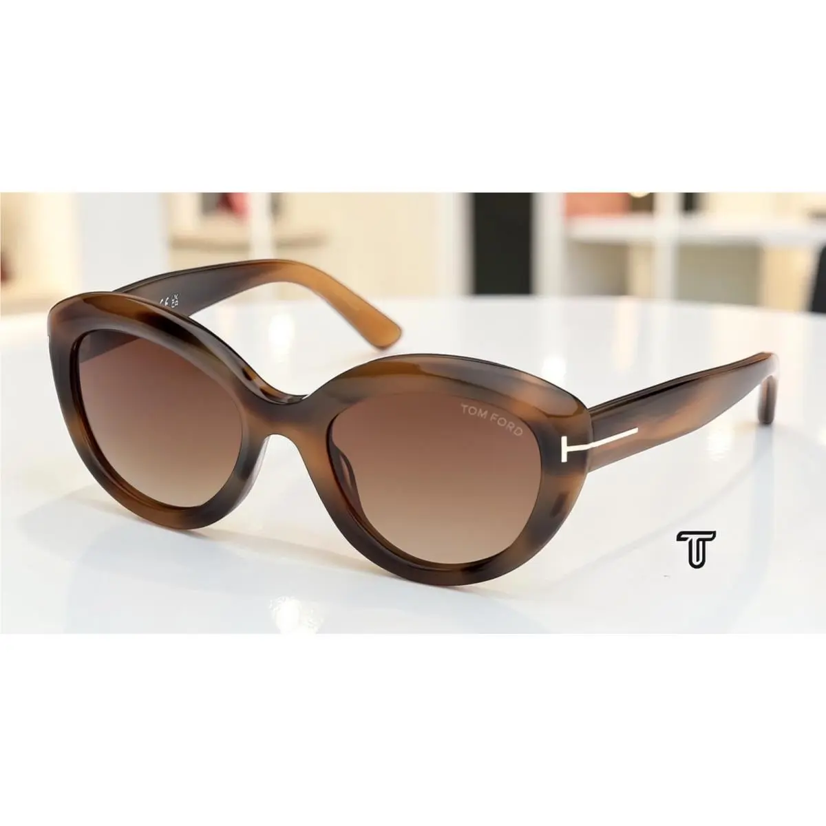Tom Ford FT1316 55F Acetate Coloured Havana Gradient Brown 53mm Women Sunglasses