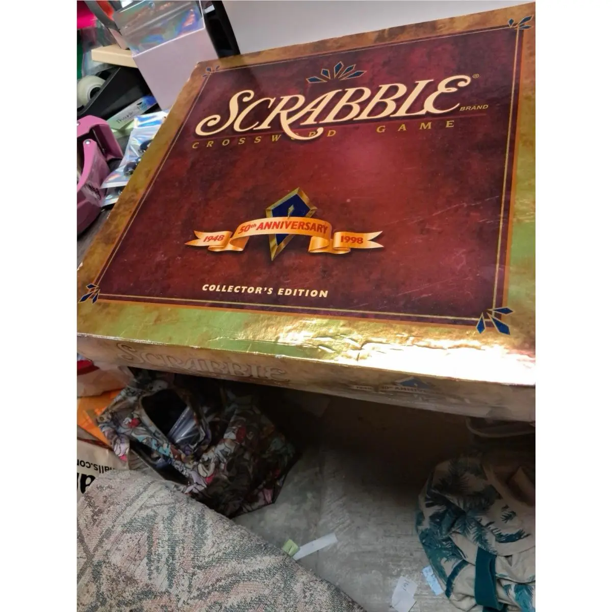 Scrabble 50th Anniversary Collector’s Edition 1998 Complete Rotating Board