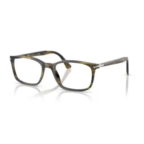 Persol 0PO3189V 1237 - Striped Black Olive Green/clear 55mm Men`s Eyeglasses