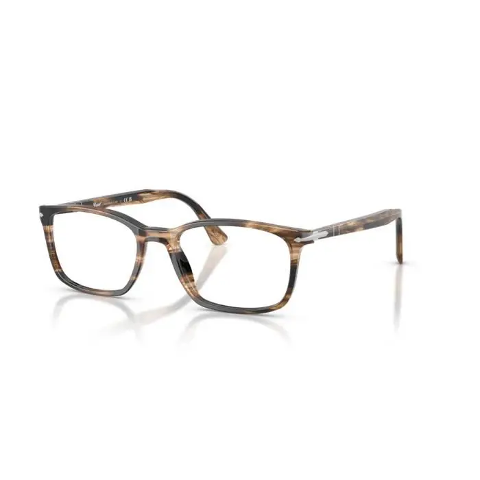 Persol 0PO3189V 1236 - Striped Black Greish Brown/clear 55mm Men`s Eyeglasses