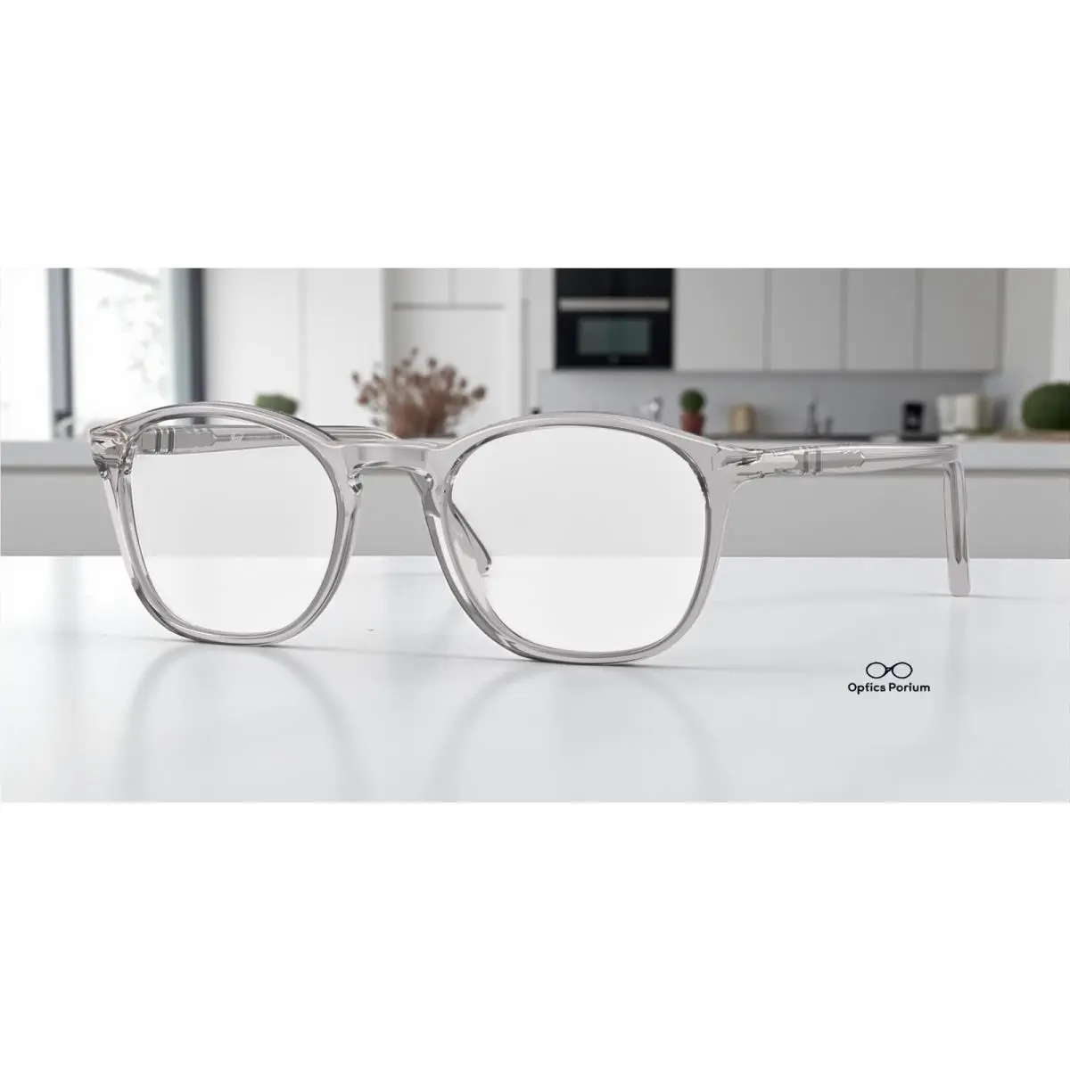 Persol PO3007V 309 Transparent Grey Clear 52 mm Men`s Eyeglasses