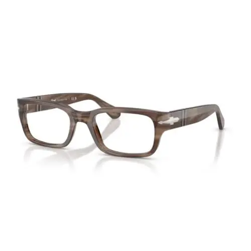 Persol 0PO3399V 1208 - Striped Brown/clear Lens 53mm Men`s Eyeglasses