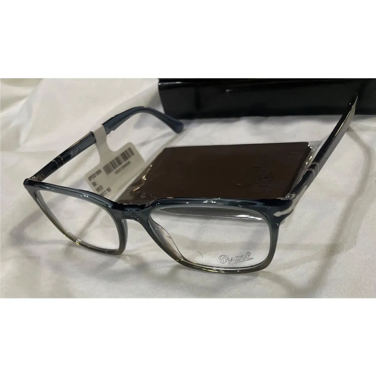 Persol PO3189V 1012 Eyeglasses Men`s Gradient Grey/striped Brown Full Rim 53mm