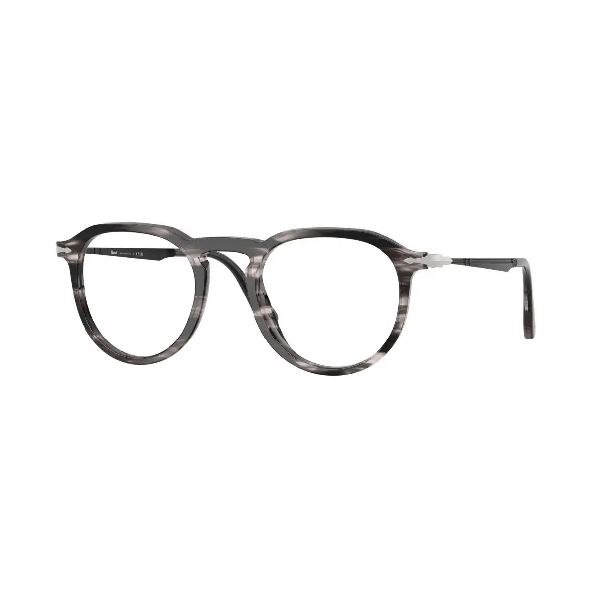 Persol PO3387V 1238 Pier Striped Black Grey Clear 51 mm Unisex Eyeglasses
