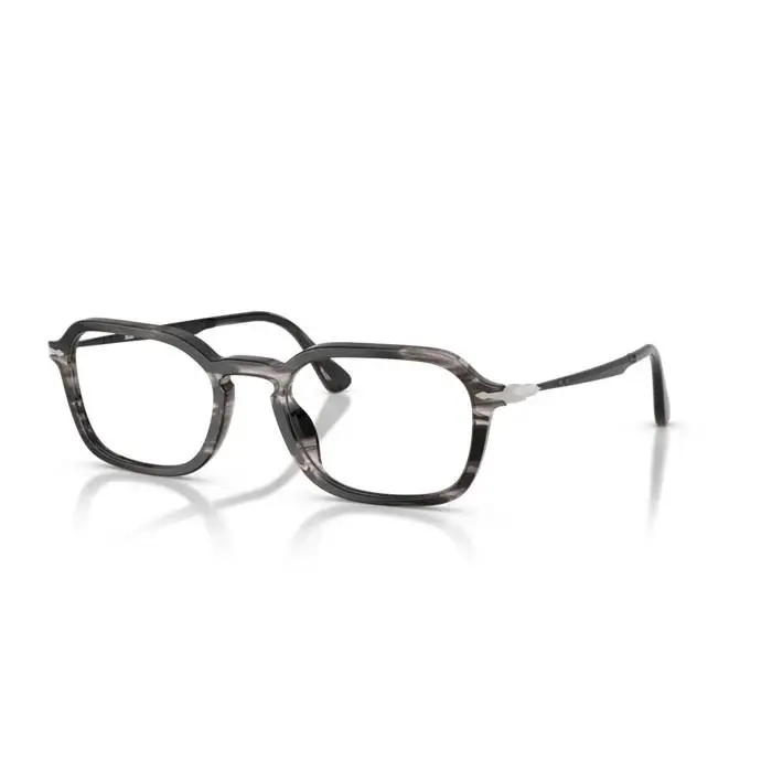 Persol 0PO3381V 1238 - Striped Black Grey/clear Lens 54mm Men`s Eyeglasses