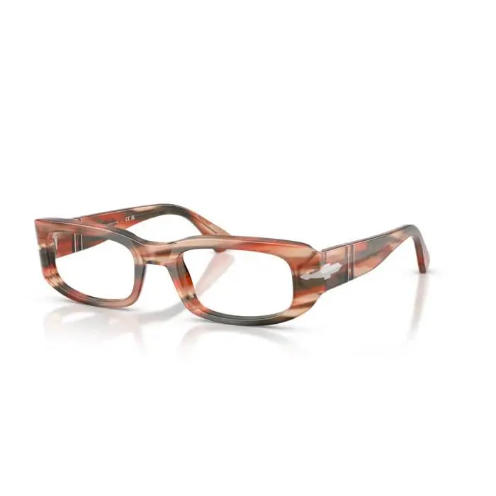 Persol 0PO3388V 1233 - Striped Red Green/clear Lens 53mm Men`s Eyeglasses