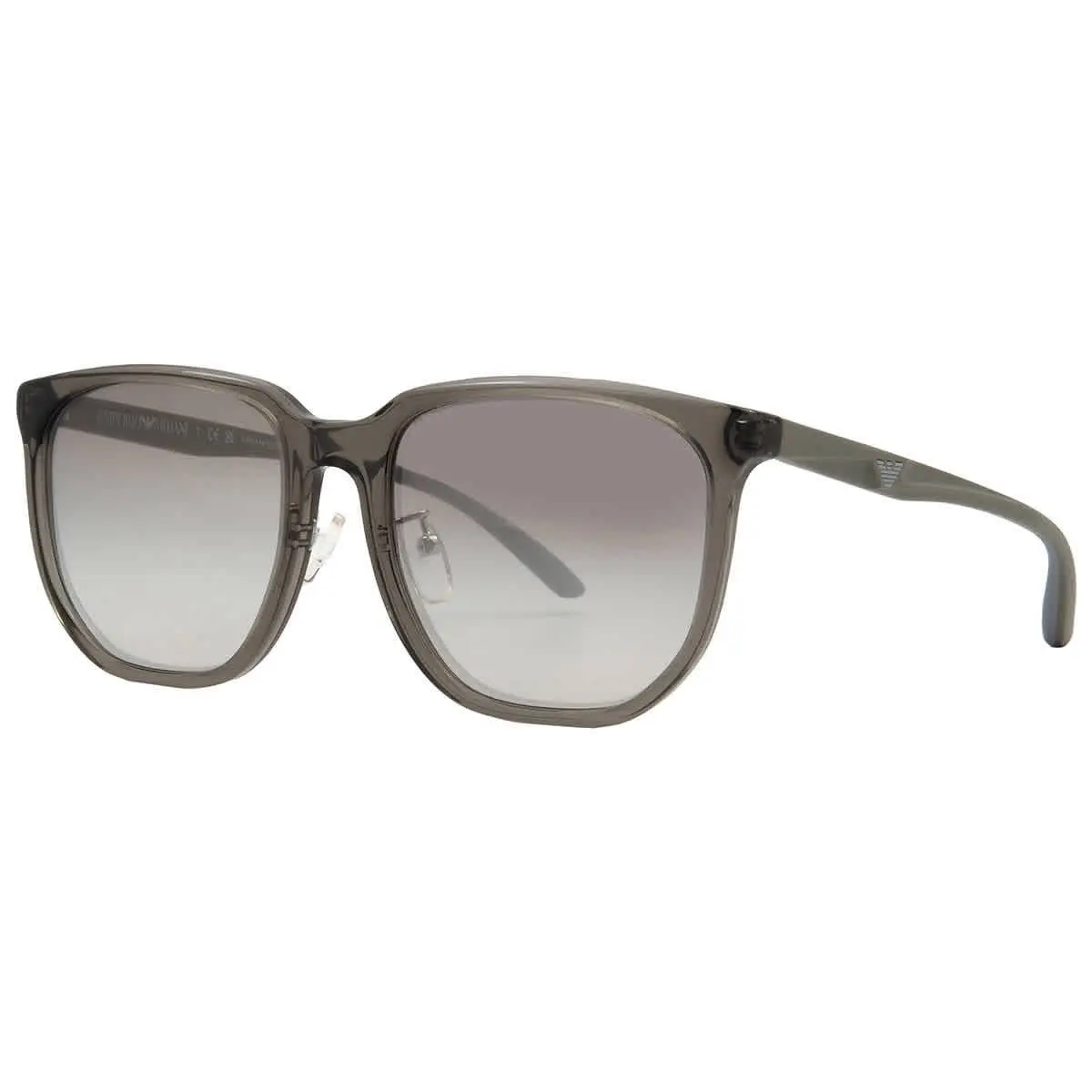 Emporio Armani Grey Gradient Mirror Silver Square Men`s Sunglasses EA4215D