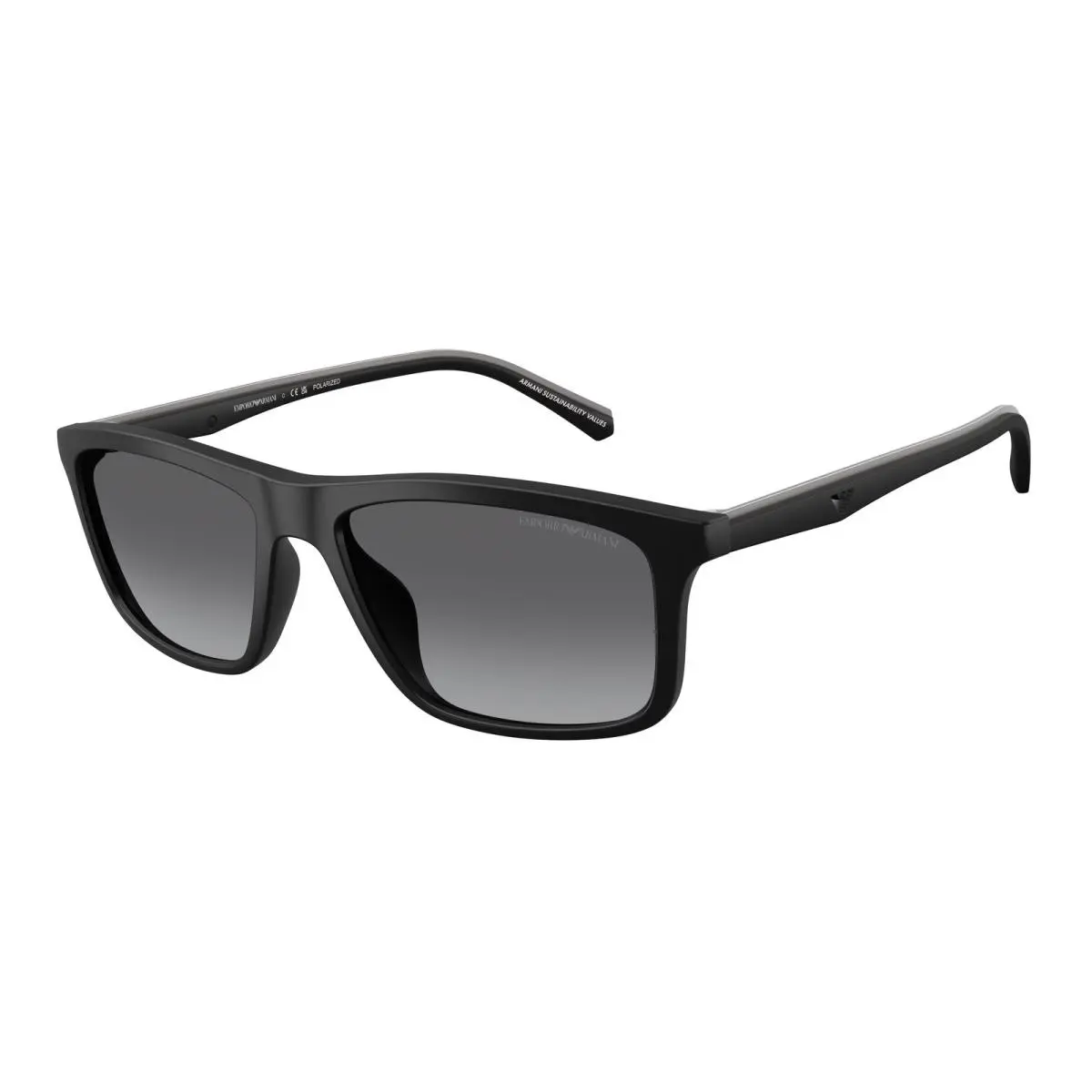 Emporio Armani EA4257U 500181 Black Grey Gradient Polarized 57mm Mens Sunglasses