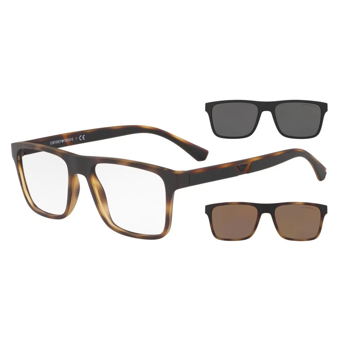 EA4115 58021W Matte Havana Clear 54 mm Men`s Sunglasses by Emporio Armani
