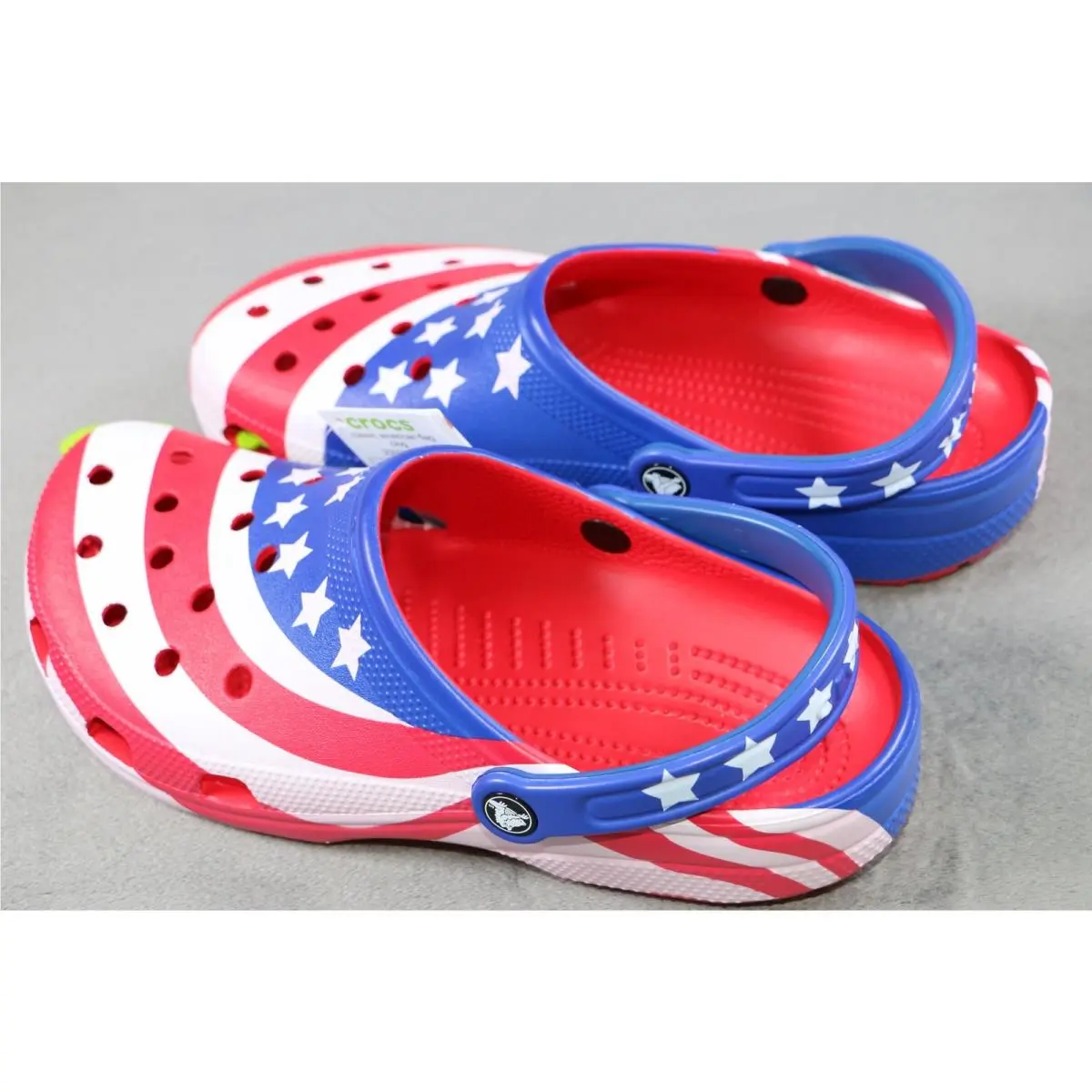 Crocs Classic American Flag Clog Shoes Mens Size 7 Womens 9 Stars Patriotic US