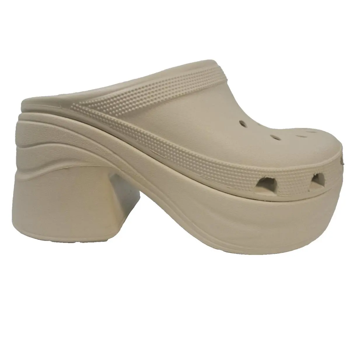 Crocs Siren Clog Bone/white M-8 W-10 Unisex Casual Platform Heel 208547-2Y2