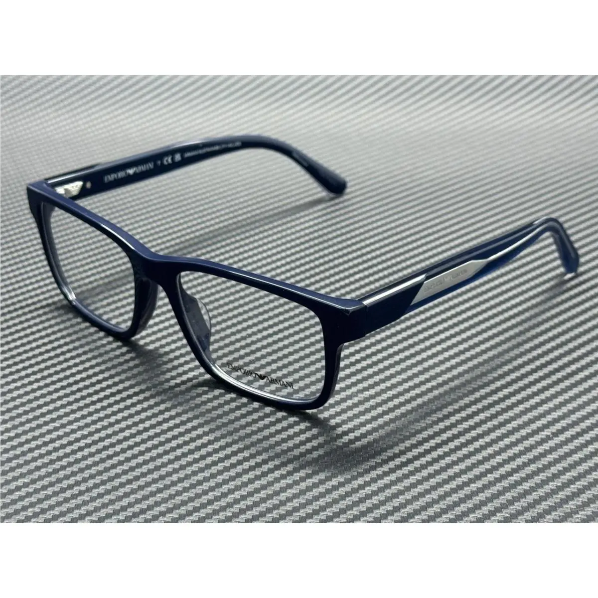 Emporio Armani EA3265U 6039 Shiny Blue Silver Men`s 56 mm Eyeglasses