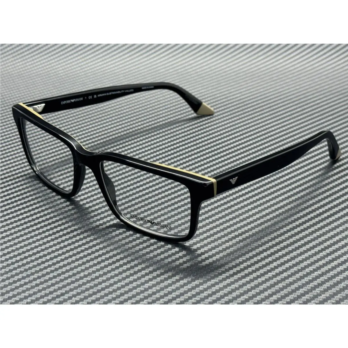 Emporio Armani EA3269 6313 Shiny Black Men`s 56 mm Eyeglasses