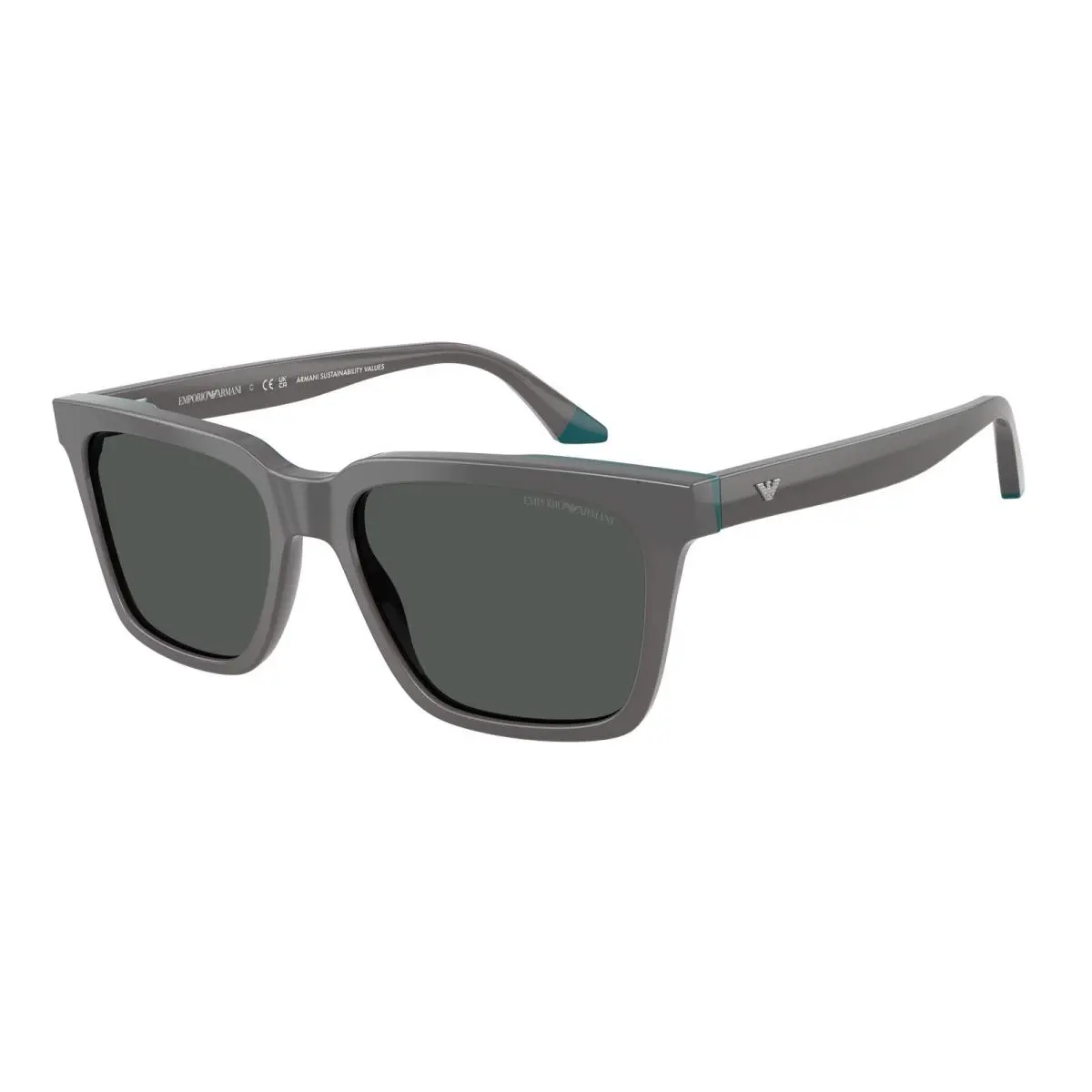 Emporio Armani EA4260 631487 Opaline Grey Blue Dark Grey 55 mm Men`s Sunglasses