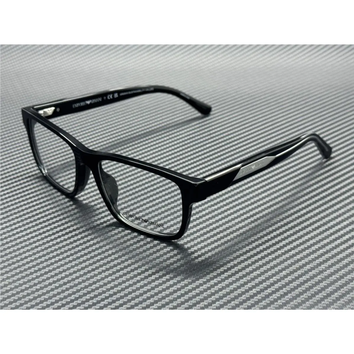 Emporio Armani EA3265U 5017 Shiny Black Silver Men`s 56 mm Eyeglasses
