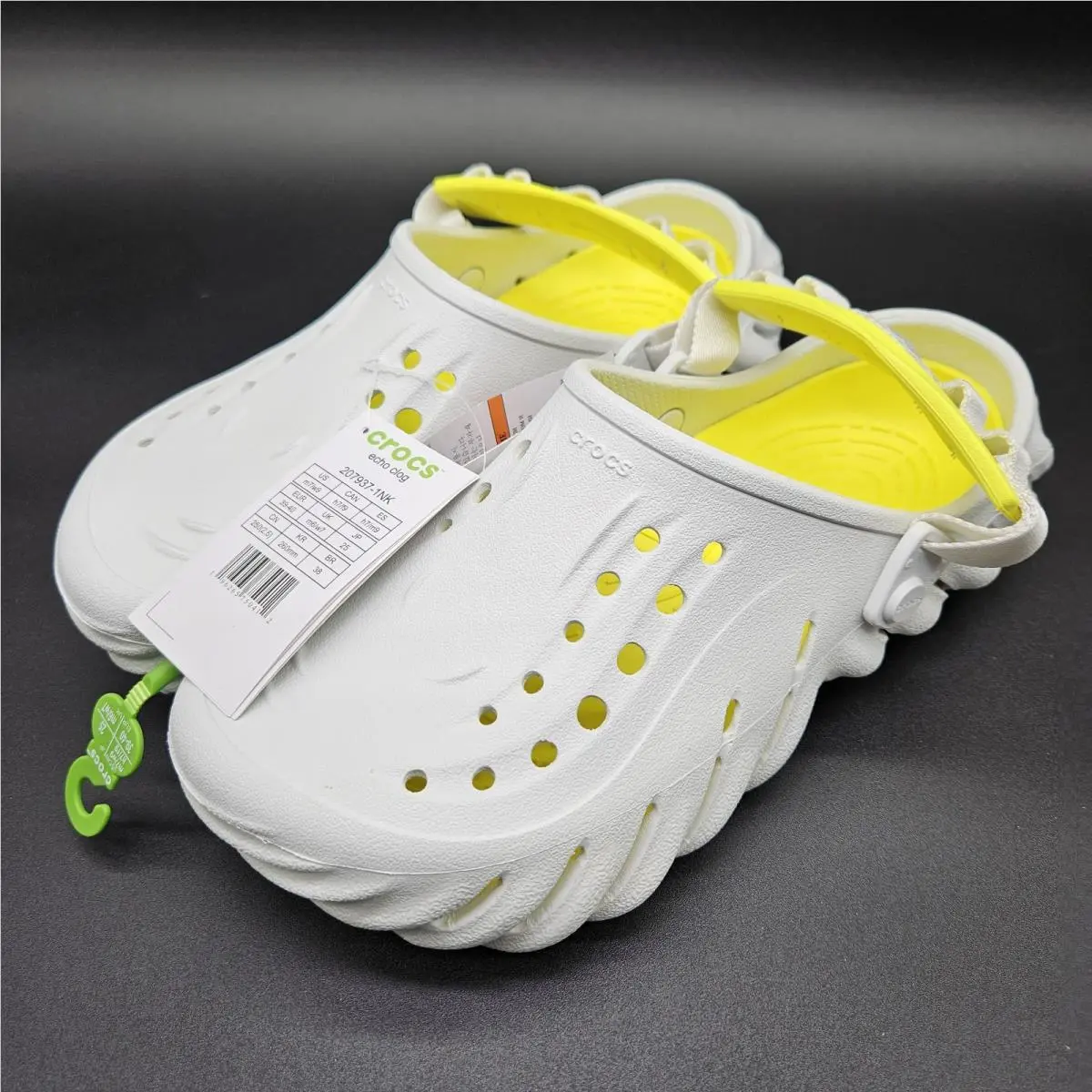 Crocs Echo Clogs Womens 9 Mens 7 Slip On Shoes Moonlight White Literide