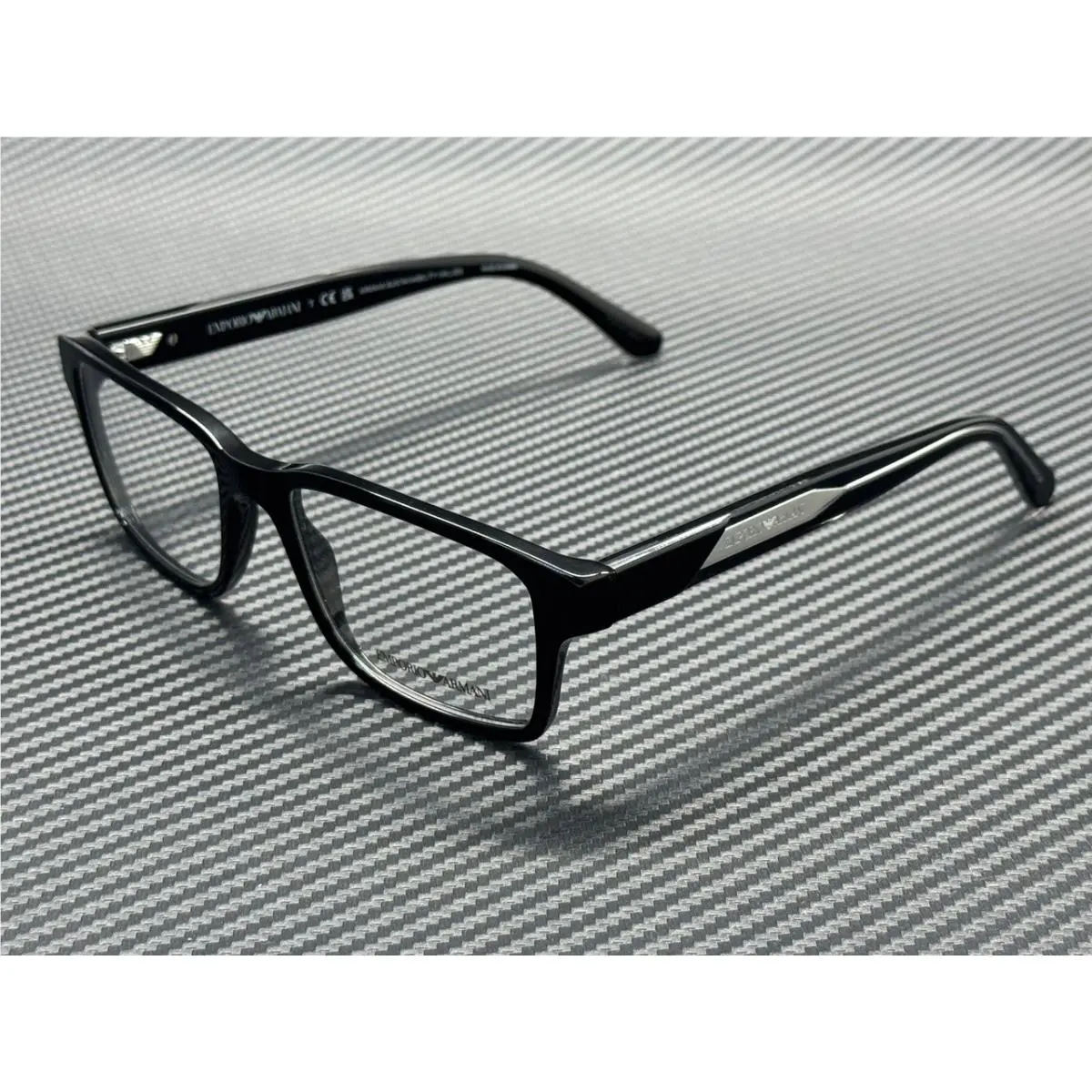 Emporio Armani EA3271 5017 Shiny Black Silver Men`s 54 mm Eyeglasses