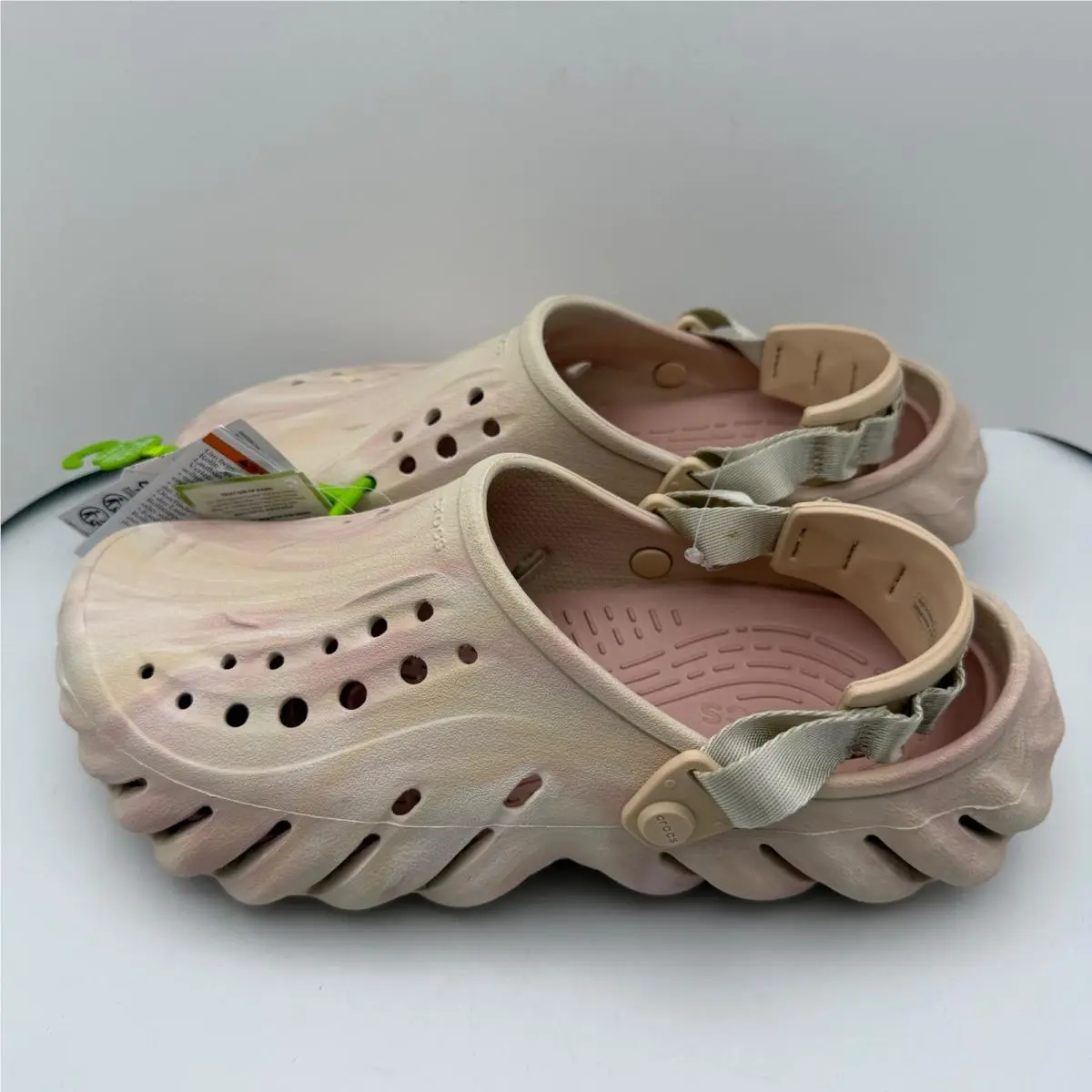 Crocs Echo Marbled Clog Mens M9 W11 Quartz Multi Color Slip On Shoes