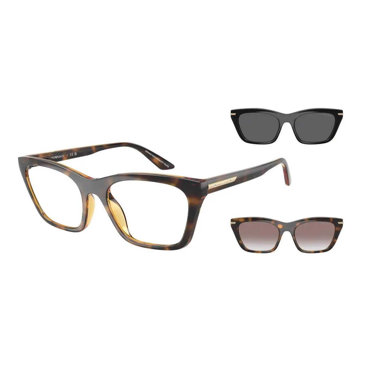 Emporio Armani EA4274BU 50261W Shiny Havana Clear 53 mm Women`s Sunglasses