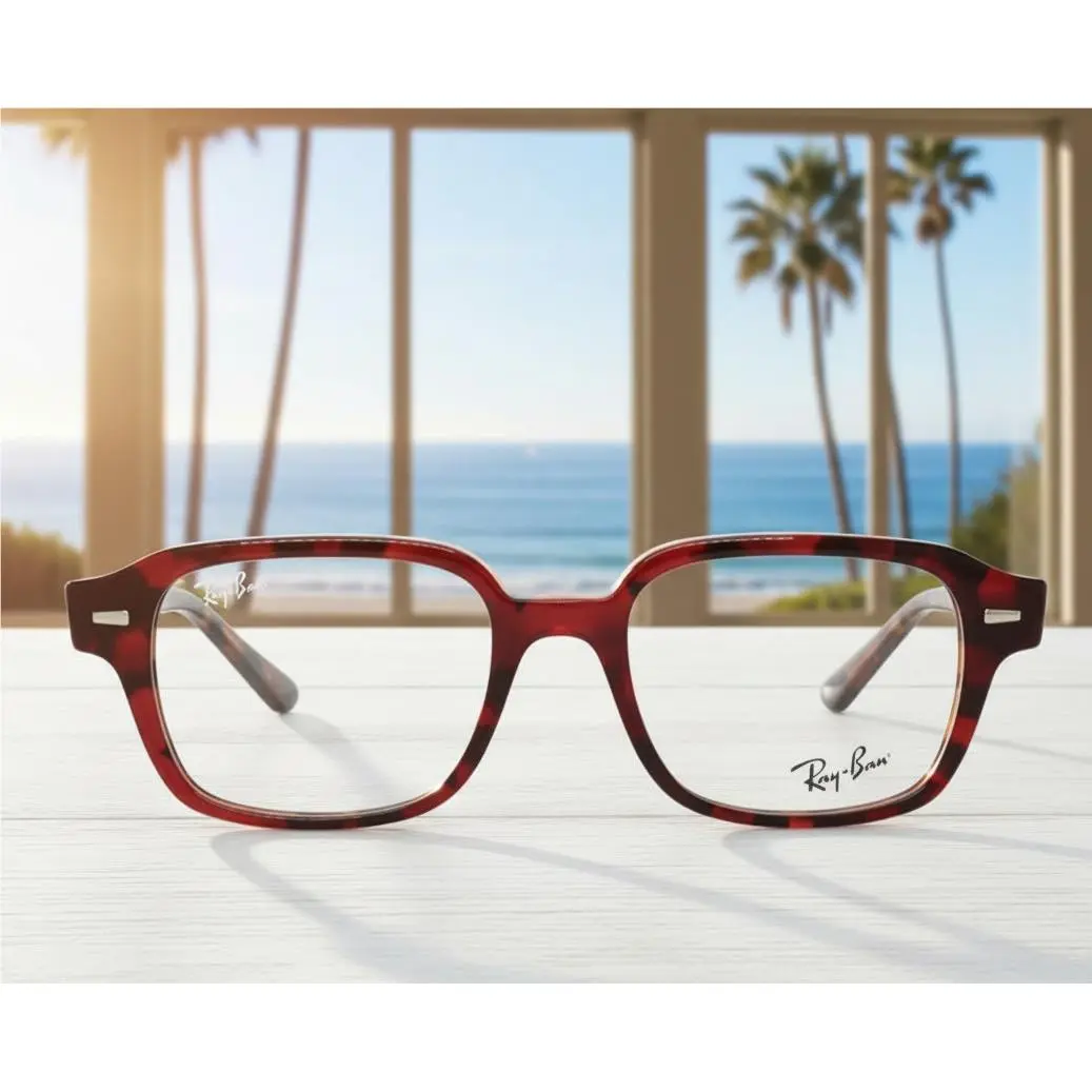 Ray-ban Eyeglasses Red Tortoise 5382 5911 50-18-145