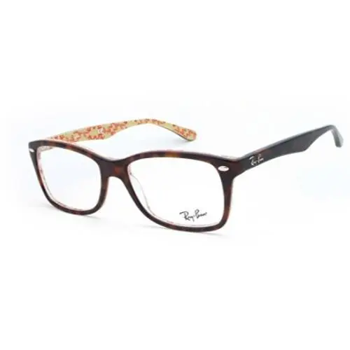 Ray-ban Eyeglasses RB 5228 5057 Dark Havana/beige Texture Square Frame 53-17-140 - Frame: Dark Havana on Beige