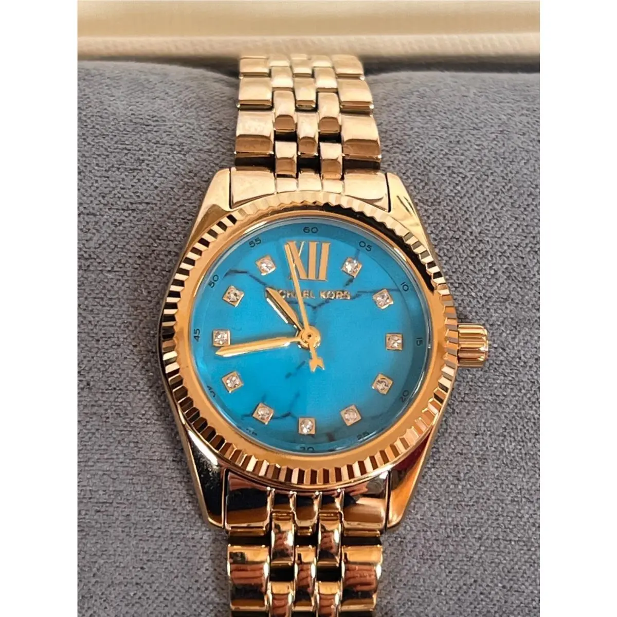 MK4813 Lexington Women`s Watch Gold/turquoise Gift Box by Michael Kors