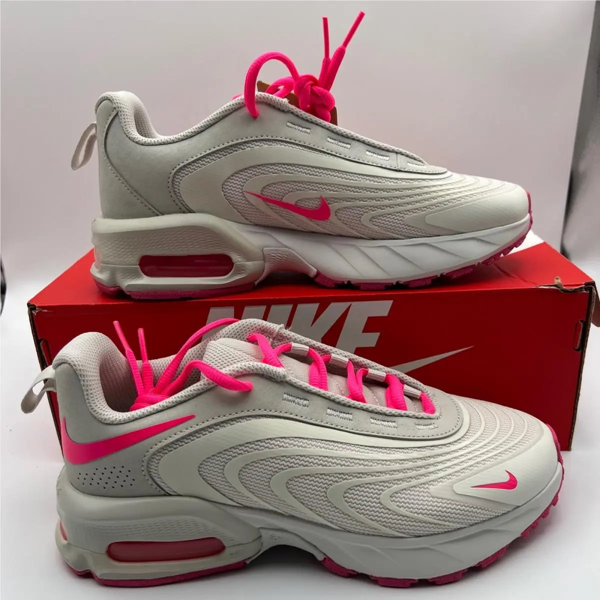 Nike Air Max Fire GS Kids 5.5Y Phantom Hyper Pink Light Bone Running Shoes
