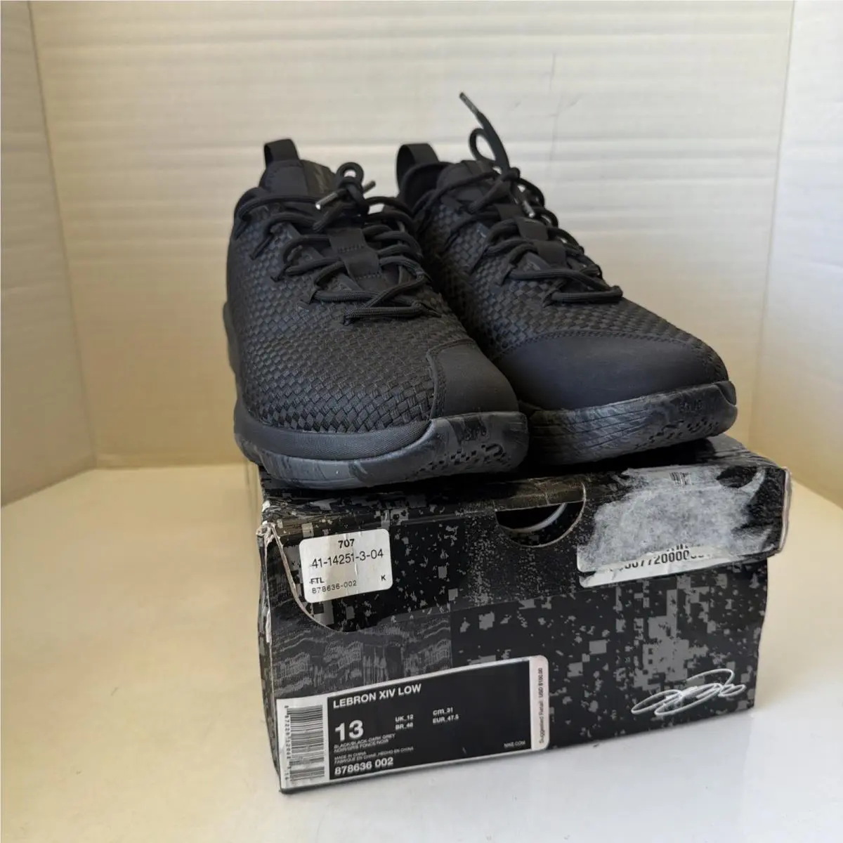 Nike Lebron 14 Low Triple Black 878636-002 Basketball Shoes Men’s - Sz 13 -read