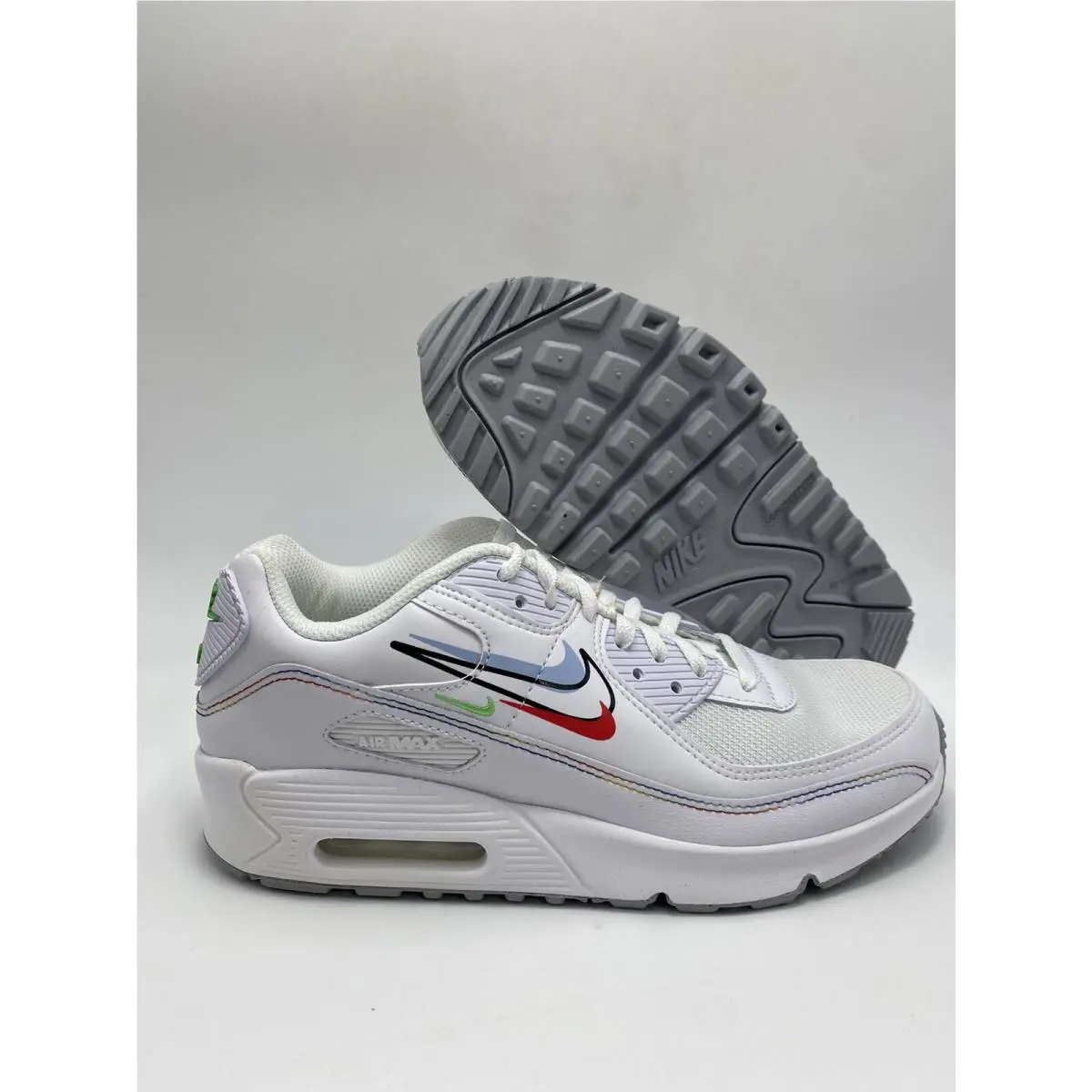 Nike Air Max 90 GS White/green Spark-aluminum DN3730 100 US SZ 7Y