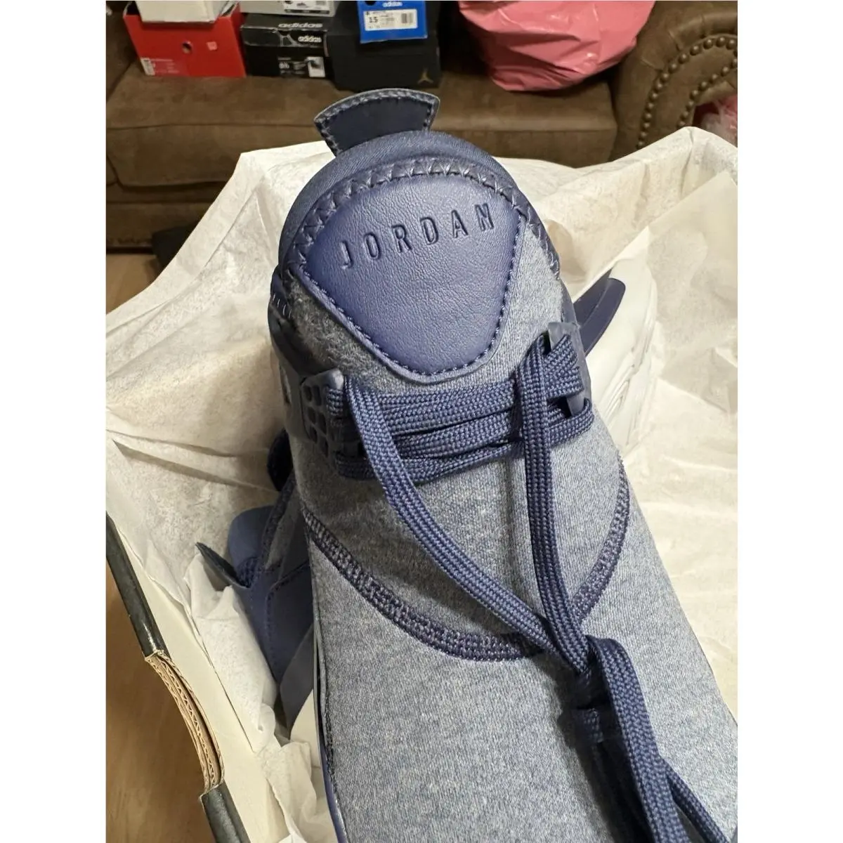 Jordan Lunarlon 940367-401 Navy Size 7.5 Lace Ups Mid Top Men`s Runners Nwb