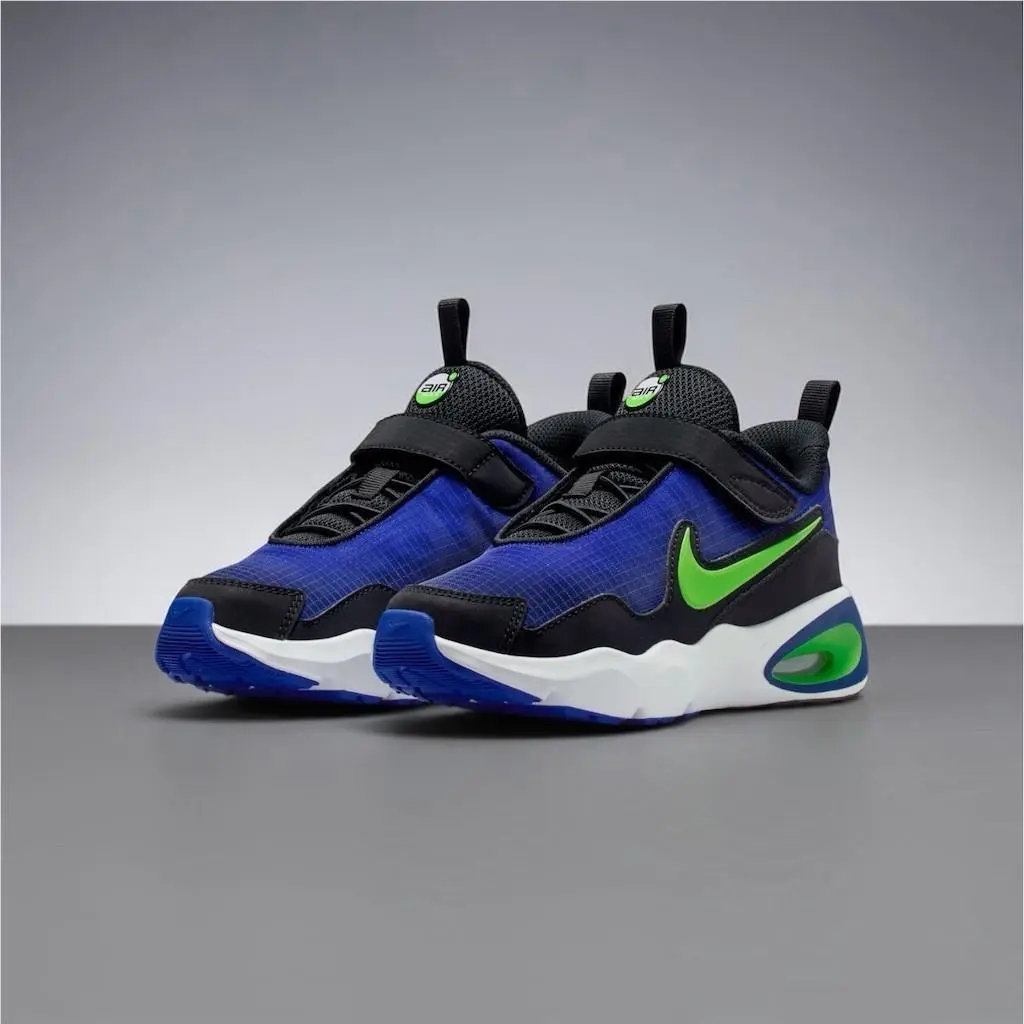 Nike Air Max Nova Boys Sneakers Racer Blue Black Volt Hook Loop