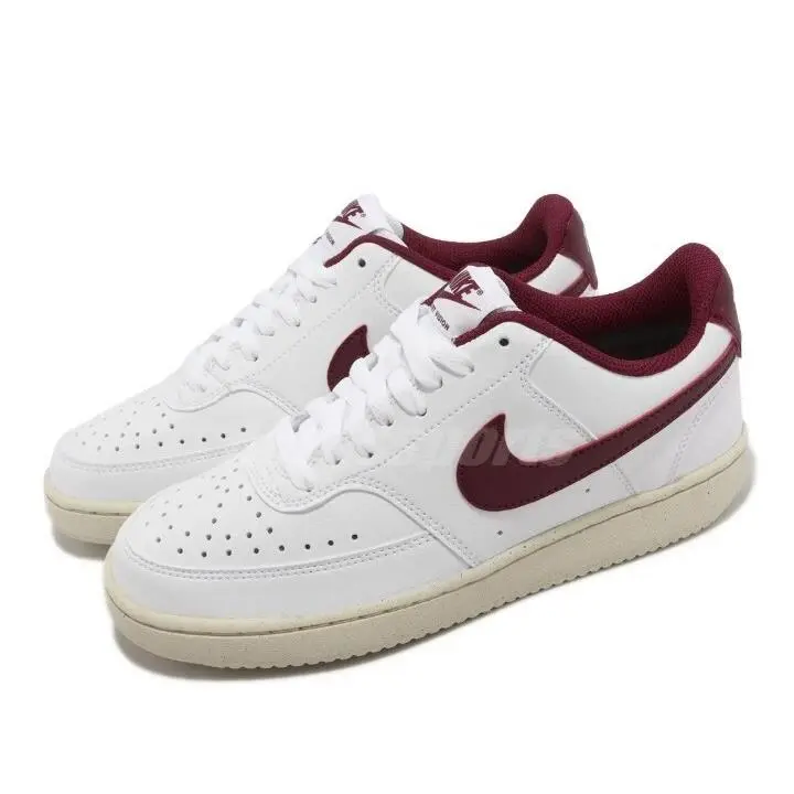 Nike Court Vision Lo White Red Vintage Women Casual Lifestyle DH3158-106 9.5