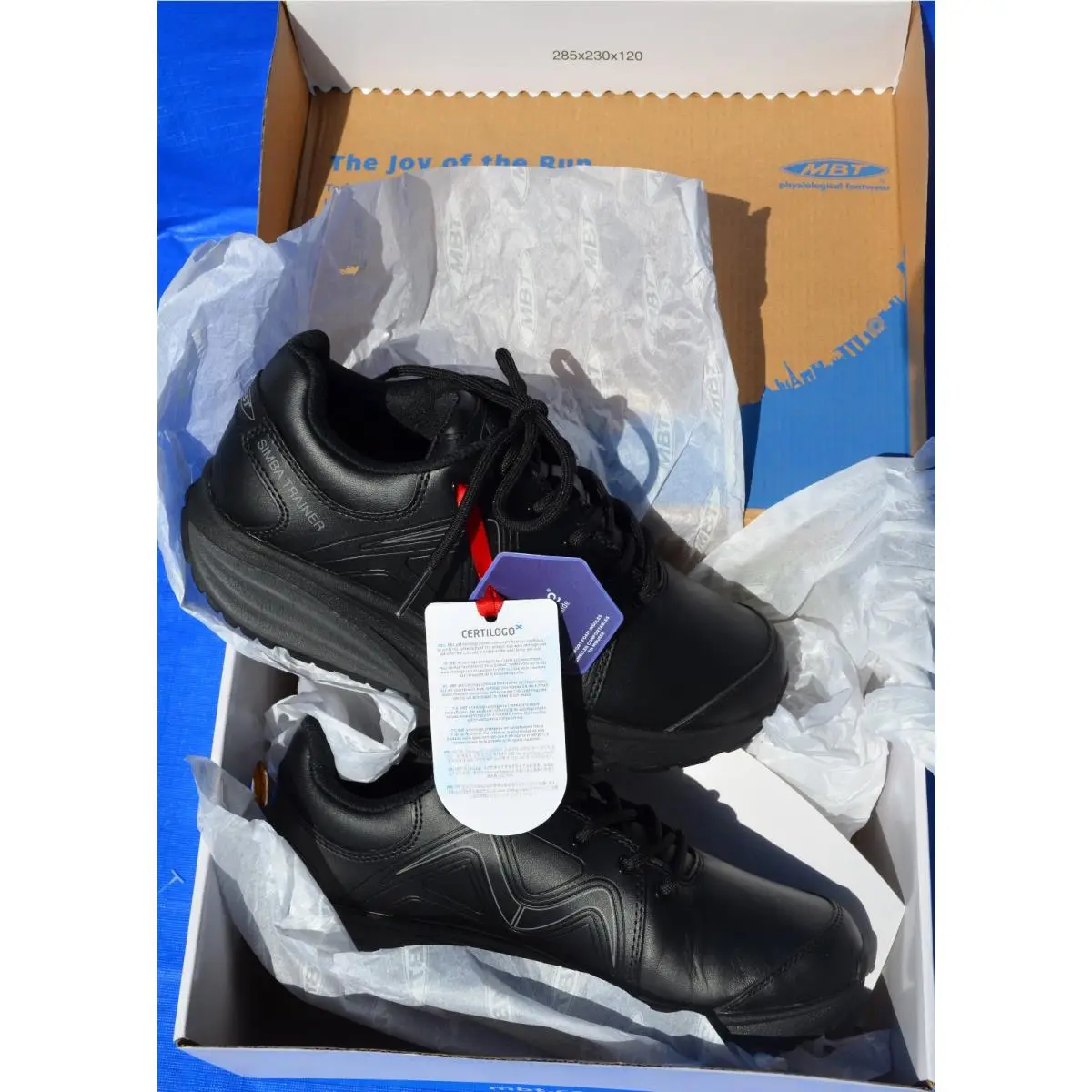 Womens Mbt Black Leather Simba Trainer Ortholite Certi Shoes/sneakers Size 7/38