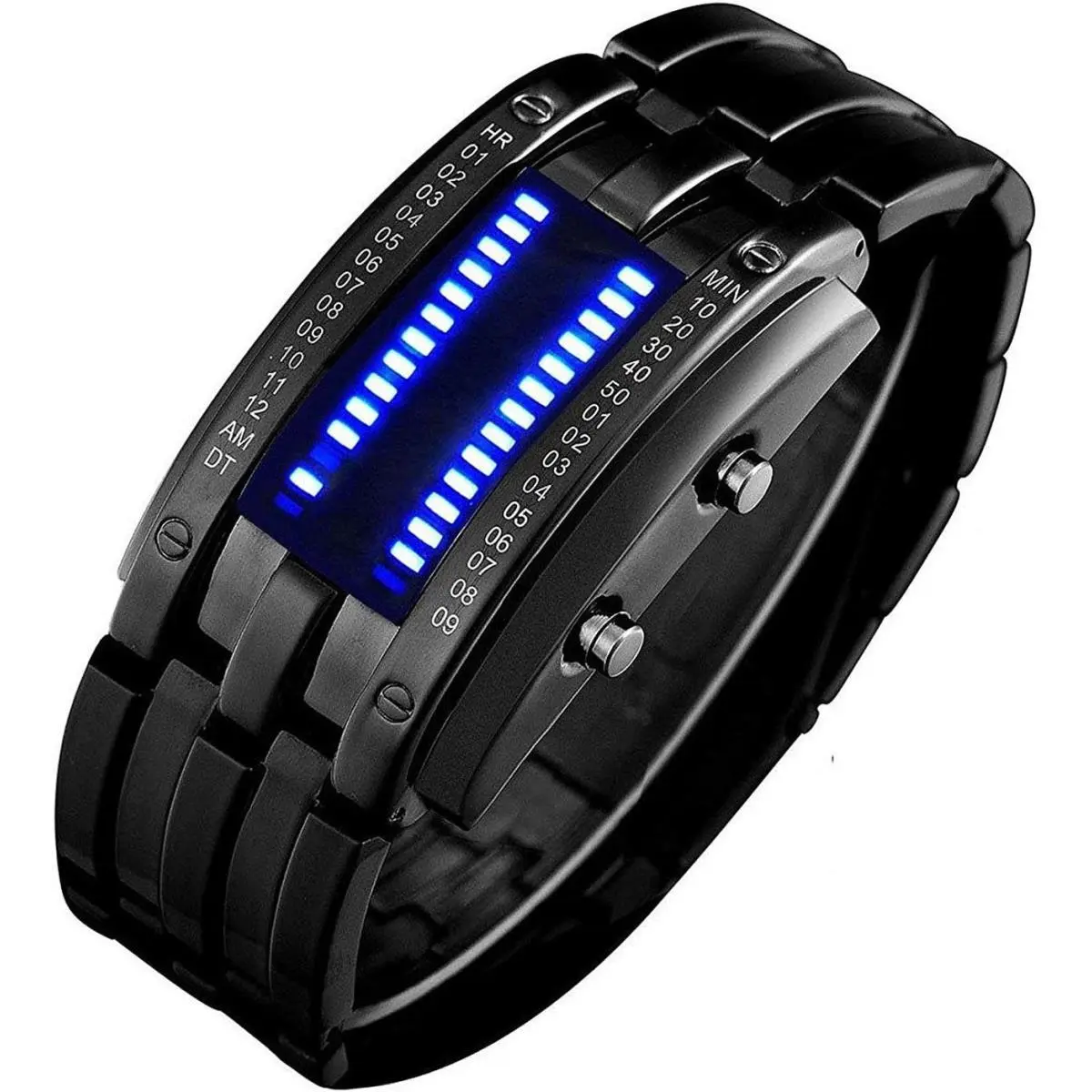 Creative Mens Binary Matrix Blue Led Digital Watch Fashion Classic Black by Fanmis