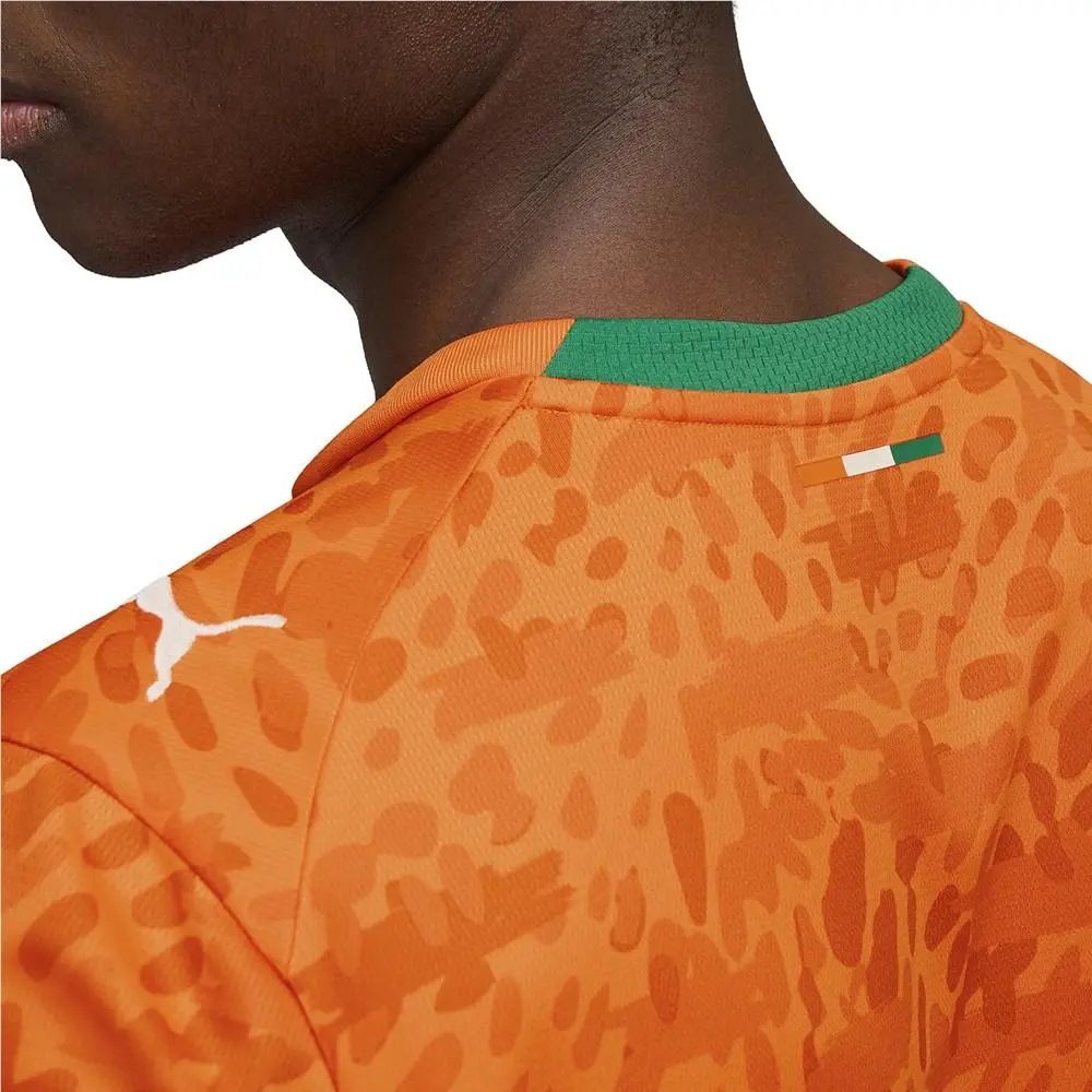Puma clothing - PUMA Côte D`ivoire Home Crew Neck Short Sleeve Soccer Jersey - 78318201 - Orange 9