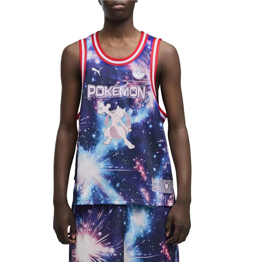 Puma clothing - PUMA  X Pokémon Hoops Mewtwo Crew Neck Replica Jersey - 63566301 - Blue 1