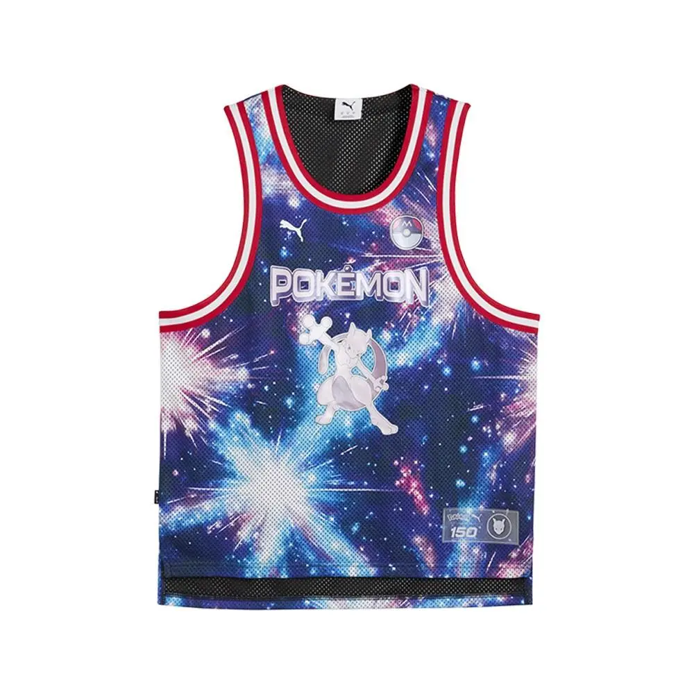 Puma clothing - PUMA  X Pokémon Hoops Mewtwo Crew Neck Replica Jersey - 63566301 - Blue 4
