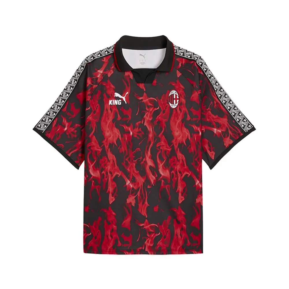 Puma Ac Milan King Retro Collared Short Sleeve Soccer Jersey Mens Red 78473101