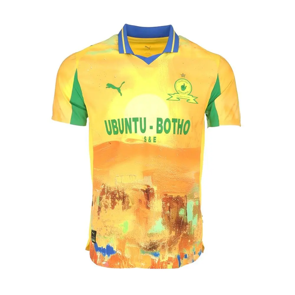 Puma clothing - PUMA  X Kidsuper Mamelodi Sundowns Collared Short Sleeve Authenti - 78272022 - Yellow 1